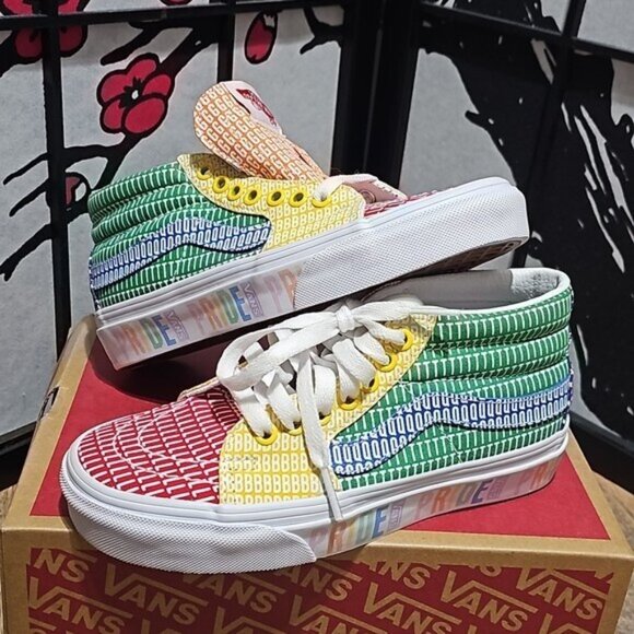 Vans Pride Shoes Mid Sk8 Multicolor Size 5 New - Picture 11 of 11